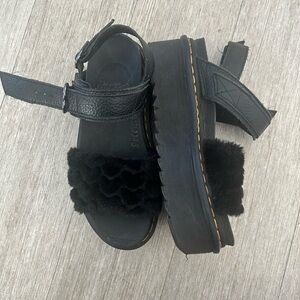 Dr. Martens Voss Fluffy Quad Platform Sandals